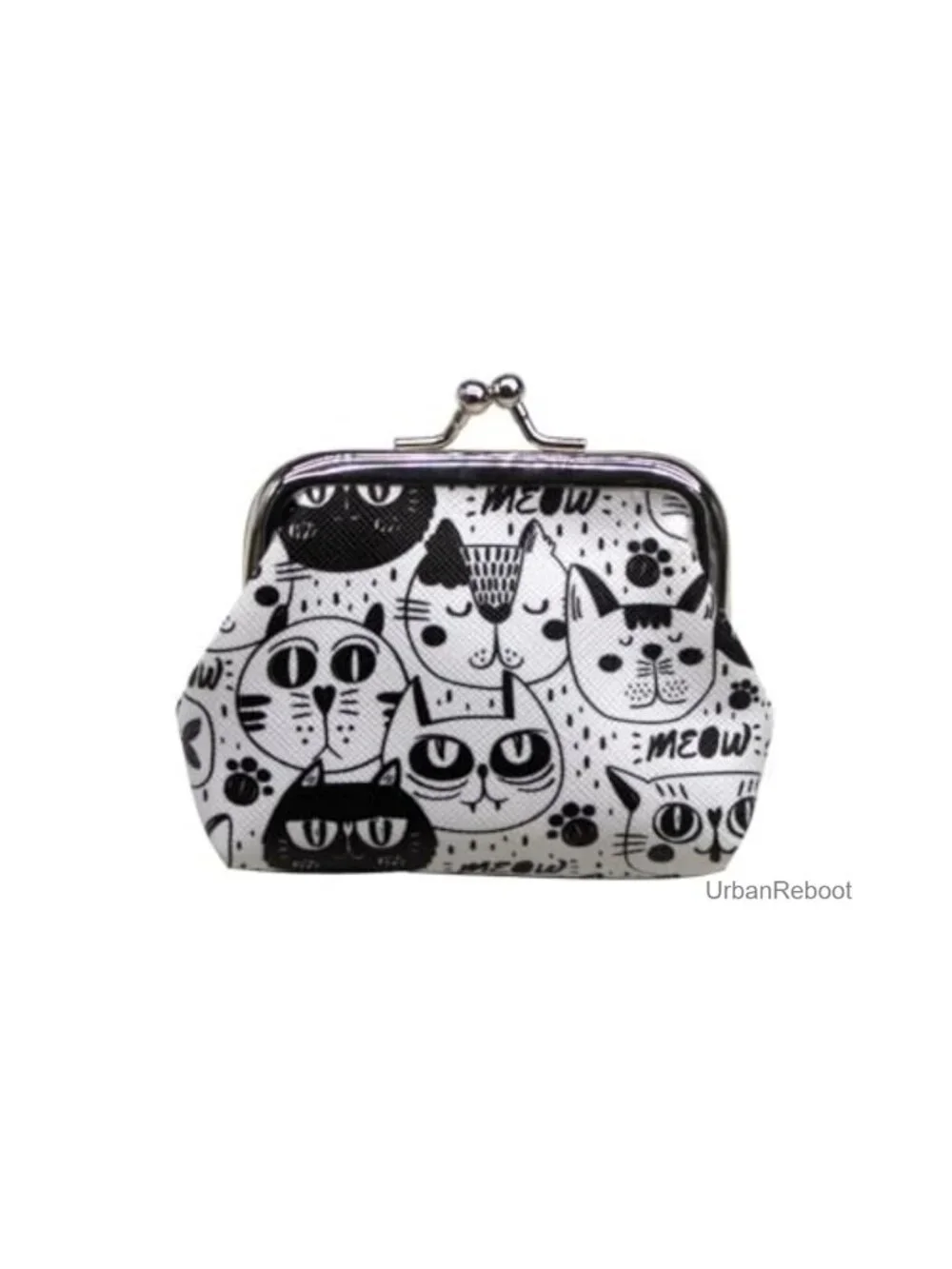 PU Leather Cat Pattern Coin Purse Mini Clasp Pouch Key Bag Wallet